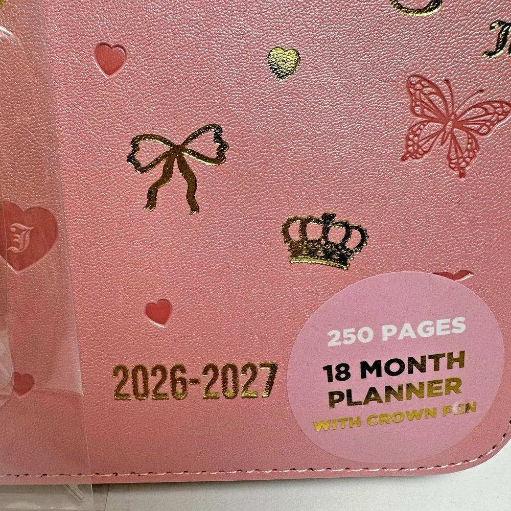 Juicy Couture 2026-2027 Zip Planner Journal Gold Crown Pen 18 Month New